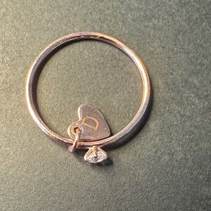 Gold Heart Charm Ring